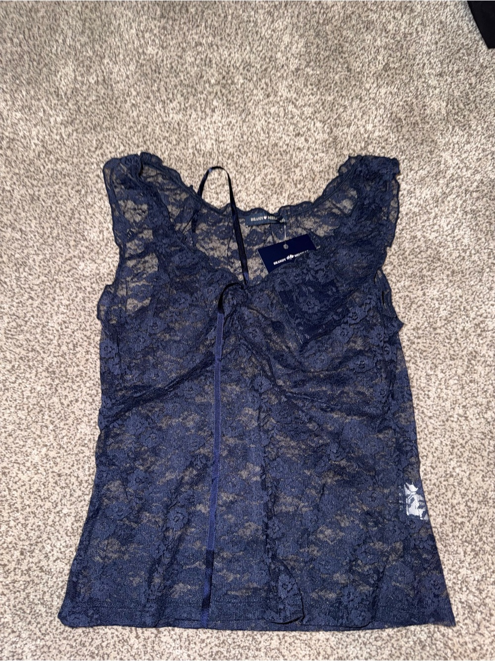 Brandy Melville Blue Lace Top